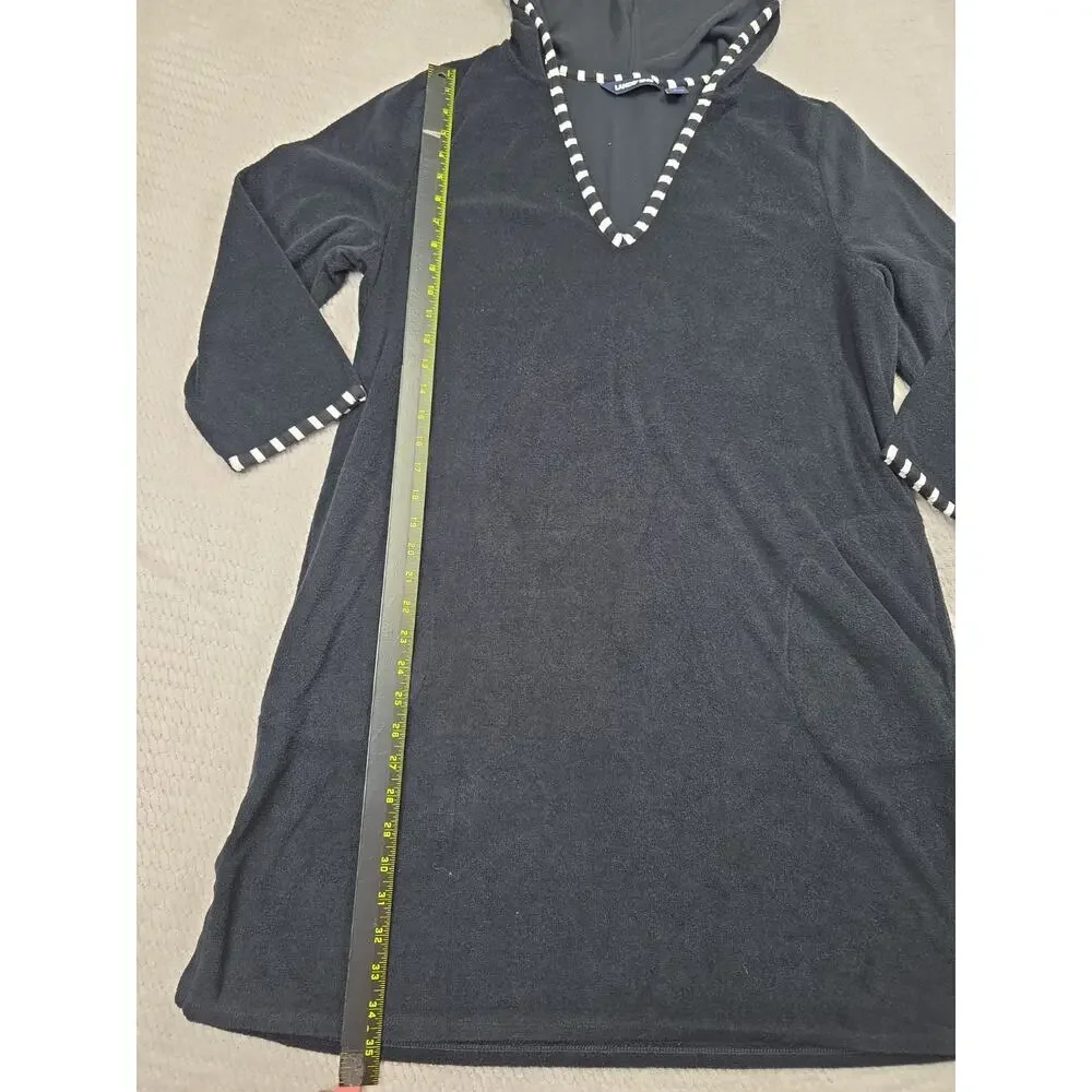 Lands End Swimsuit Cover Up Womens Large 14/16 Terry Cloth Hooded Pockets